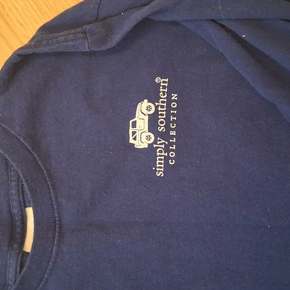 Simply Sourhern Graphic Longsleeve Blue 100% Cotton Shirt Size Youth Large - Picture 4 of 5